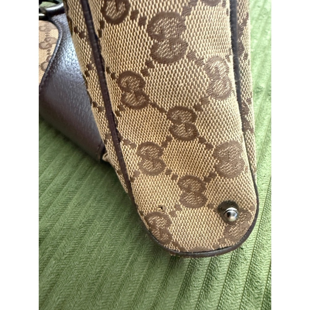 Gucci Abbey GG Monogram Canvas Leather Shoulder Bag Brown w/ issue Cert of Auth - Picture 4 of 10